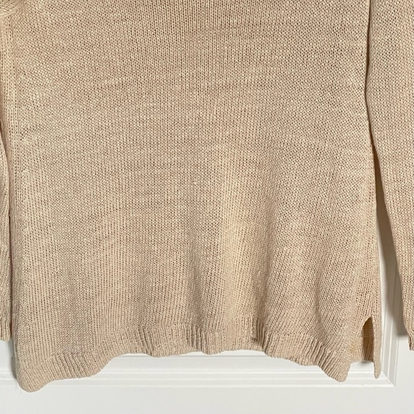 Vince Tan Knit Side Slit Crewneck Sweater - 35935 - Picture 6 of 16